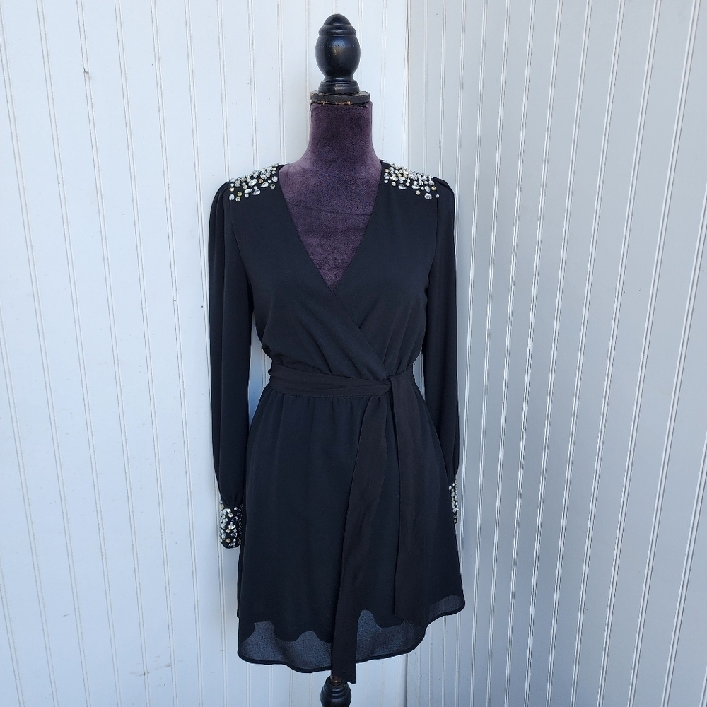 Arden B Black Long Sleeve Sheath Dress for Night Out